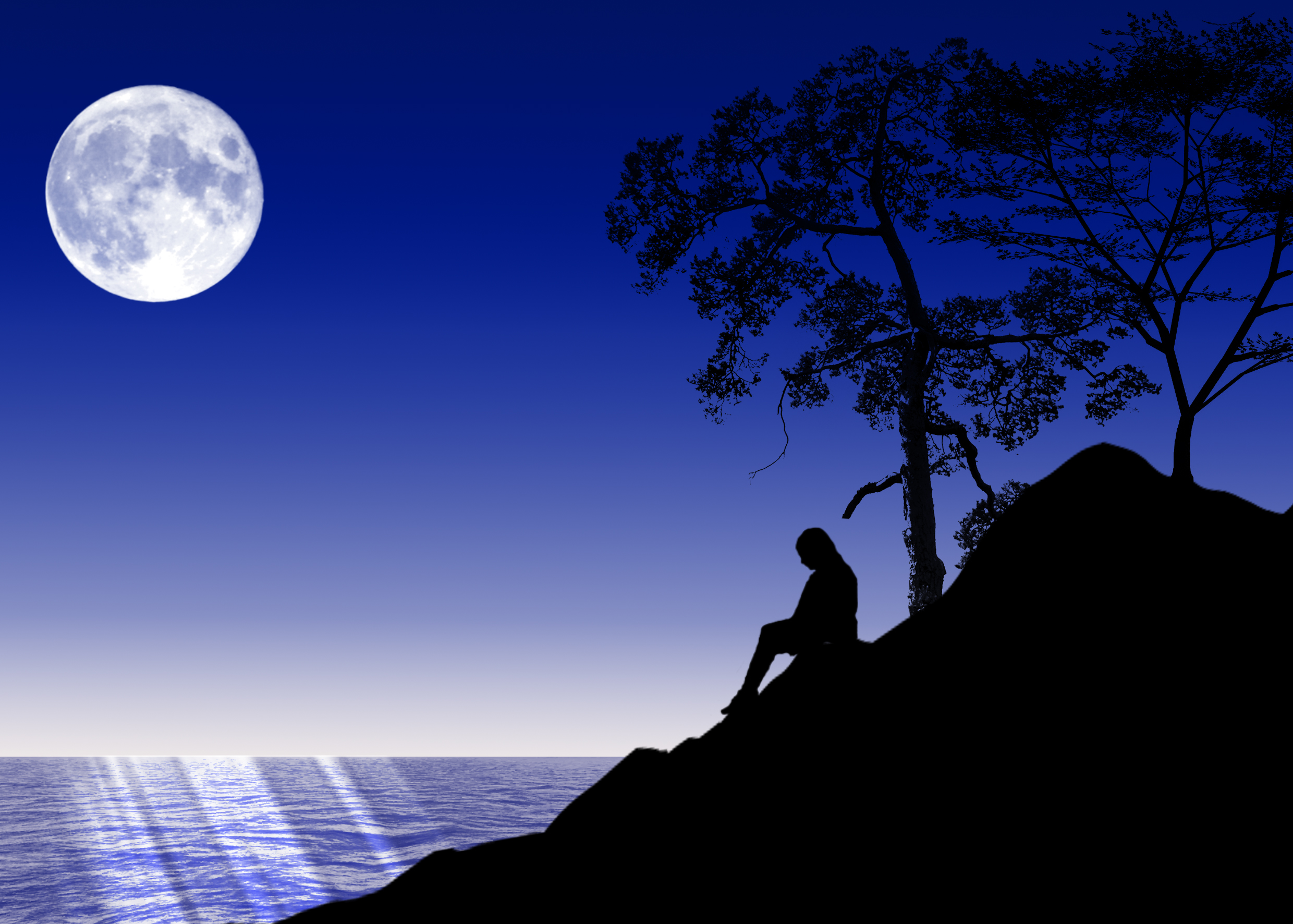 Слушать песни лунная ночь. Лунная ночь. Лунный пейзаж. Лунный свет. Луна одиночество.